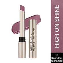 Swiss Beauty Select High On Shine Creamy Lipstick, Mirror-Shine Finish-15 Confident Cinnamon