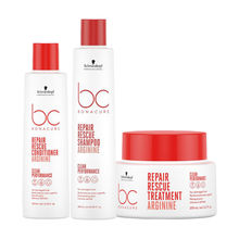 Schwarzkopf Professional Bonacure Peptide Repair Rescue Micellar Shampoo + Conditioner + Mask - For Dry & Damaged Hair