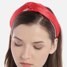 Blueberry Red And Beige Double Tone Knot Hairband