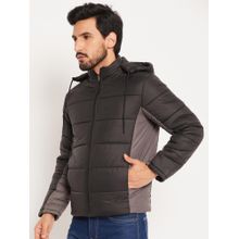 Vero Amore Black Color Block High Neck Quilted Winter Jacket