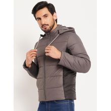 Vero Amore Grey Color Block High Neck Quilted Winter Jacket