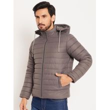 Vero Amore Grey Solid High Neck Quilted Winter Jacket