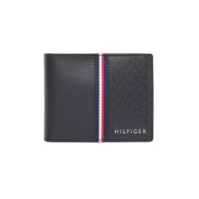 Tommy Hilfiger Men Black Leather 8 Card Slots Slim Fold Wallet