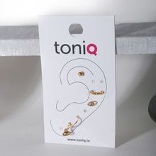 Toniq Stylish Set of 4 Gold Plated Evil Eye Ear Cuff for Women
