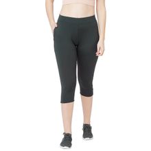 Sweet Dreams Women Solid Grey Poly Spandex Workout Capri