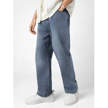 Urbano Fashion Men's Blue Loose Baggy Fit Washed Jeans Non-Stretchable