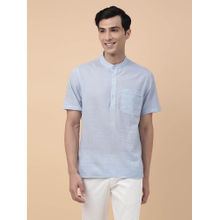 Fabindia Blue Cotton Straight Mid Placket Shirt