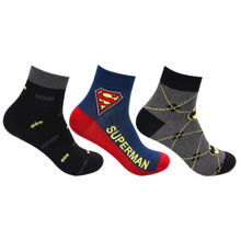 Bonjour Men's Superman Batman Ankle Socks - Pack Of 3 - Multi-Color (Free Size)