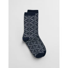 GANT Womens Navy Blue Jacquard Monogram Socks