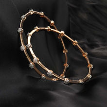 Priyaasi American Diamond Rose Gold Plated Bangles Set - 1005 -