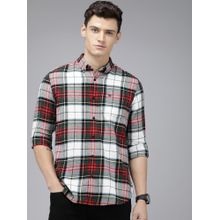 THE BEAR HOUSE Men Multi-colored Checked Slim Fit Flannel Cotton Casual Shirt