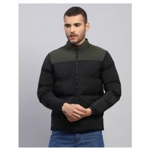 Rock.it Men Black Hooded Colorblock Zipper Regular Puffer Jacket