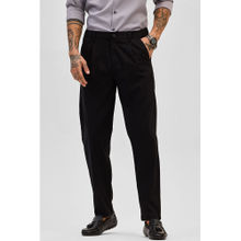 Snitch Black Slim Fit Solid Trouser