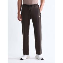 U.S. POLO ASSN. Active Sports Mens Mid Rise Solid Brown Track Pant