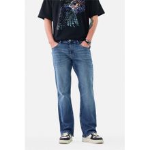 Snitch Blue Washed Bootcut Casual Jeans for Men