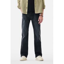Snitch Black Washed Bootcut Casual Jeans for Men