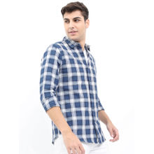 HIGHLANDER Men's Blue Straight Shirt
