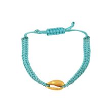 Tribe Amrapali Gold Plated Shell Turquoise Thread Bracelet