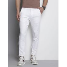 The Indian Garage Co Men White Solid/Plain Chinos