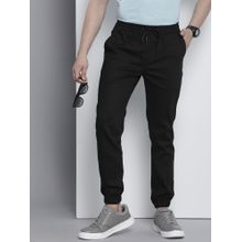 The Indian Garage Co Men Black Solid/Plain Joggers