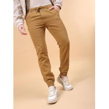 The Indian Garage Co Men Khaki Solid/Plain Joggers