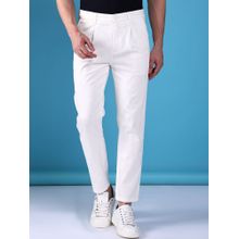 The Indian Garage Co Men White Solid/Plain Chinos