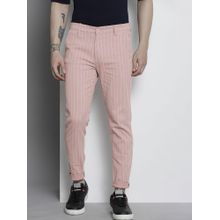 The Indian Garage Co Men Pink Stripes Chinos