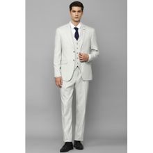 Louis Philippe Men Grey Slim Fit Textured Formal Suit (Set of 3)