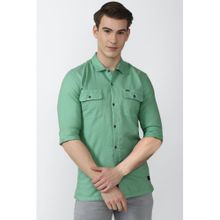 Peter England Men Green Super Slim Fit Casual Shirt