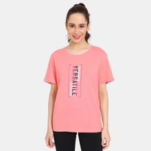Zivame Rosaline Easy Movement Relaxed T-Shirt - Conch Shell