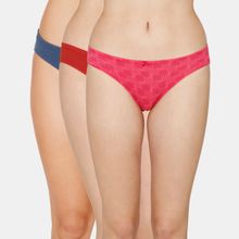 Zivame Anti-Microbial Low Rise Full Coverage Bikini Panty - Assorted (Pack of 3)