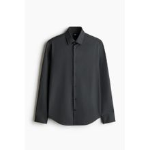 H&M Men Grey Slim Fit Easy-Iron Shirt