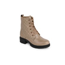 Hydes N Hues HY 227 Fine Leather Casual Beige Boots for Women