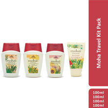 Moha Travel Kit Pack - Face Wash + Shower Gel + Sunscreen Lotion + Shampoo