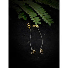 Accessher Gold Plated & Brass and American Diamond Earring Support Ear Chain
