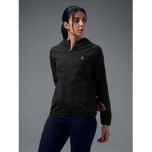Technosport Women Black Solid Slim Fit Hooded Jacket
