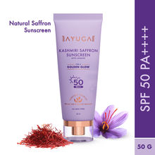 Ayuga Kashmiri Saffron Sunscreen SPF 50 PA ++++ - No White Cast Sunscreen For Glowing Skin