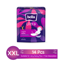 Bella Ultra Thin Night Drai Sanitary Pads, Breathable & Suitable for Very Heavy Flow (14Pcs)