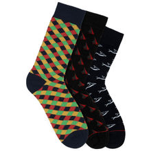 Soxytoes Multi-Coloured Cotton Calf Length Pack of 3 Pairs for Men Formal Socks