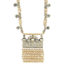 Infuzze Antique Gold-Toned Brass-Plated Beaded Necklace