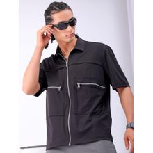 The Indian Garage Co Men Boxy Fit Solid Half Sleeves Collar Jacket