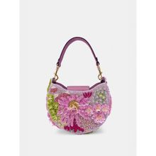 versuhz Pink 3D Floral Embellished Handbag