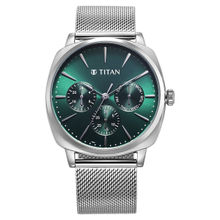 Titan Men Green Round Dial Analog Watch - 90189SM01