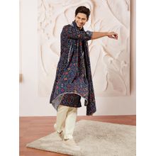 Vastramay Blue Rayon Printed Dupatta