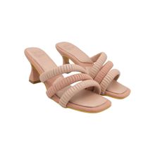 Veruschka By Payal Kothari Textured Pink Twizzler Louis Heels