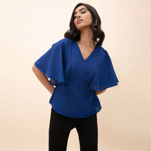 Twenty Dresses By Nykaa Fashion Blue Me Away Cape Top