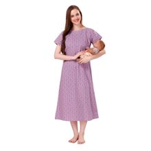 PIU Womens Premium Cotton Feeding Nighty Pink