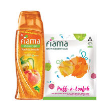Fiama Shower Gel Peach & Avocado, Body Wash With Puff-a-loofah Combo