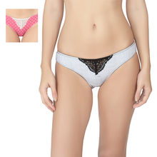 SOIE Women's Lace Bikini Panty Pack of 2 - Multi-Color