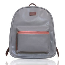 Fizza Classic Grey Backpack Withcontrast Zipper Details